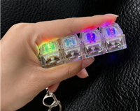 Porte-clés lumineux à 4 touches, jouet anti-stress, pendentif LED pour décoration de bureau – Vente chaude