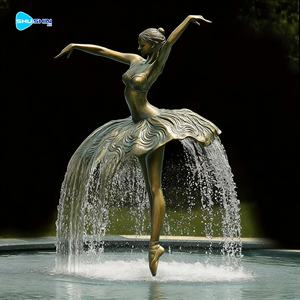 Moderne Außendekoration Maßgefertigte Metallkunst Tanzende Mädchen Brunnen Bronze Ballerina Wasserbrunnen - Product Image 2