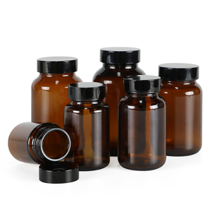 100ml 150ml 250ml Utilisation de suppléments Bouteilles en verre à large bouche ambre - Product Image 3