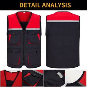 Fashion Style Multi-Pockets Reflective <b>Vest</b> Cotton <b>Men's</b> Matching-Color <b>Vest</b> for Photography Fishing Climbing - Product Image 3