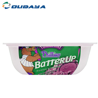 Envase de Plástico Rectangular de Pared Simple para Alimentos de 250g/500g con Impresión Personalizada, Tarrina para Mantequilla y Margarina con Tapa