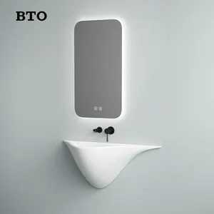 BTO Special Shape Design Sanitary Ware Irregularity Small Size Vessel Sink Hand Wash Wall Hung Ceramic Basin