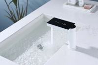 Robinet de lavabo de salle de bain moderne en laiton de haute qualité, à montage sur comptoir, monotrou, sans contact, à capteur automatique, avec valve en céramique, eau chaude et froide