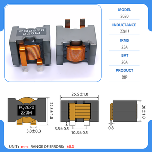 Fils plats PQ PQ2615 3R3 4R7 6R8 10uH 15uH <span class=keywords><strong>Inductance</strong></span> de bobine à noyau haute puissance <span class=keywords><strong>Inductance</strong></span> <span class=keywords><strong>SMD</strong></span>/DIP haute fréquence - Product Image 6
