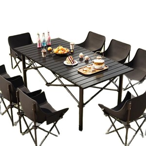 Portable <b>Outdoor</b> <b>Folding</b> <b>Table</b> Rectangular Carbon Steel 50-120Cm Camping Use - Product Image 2