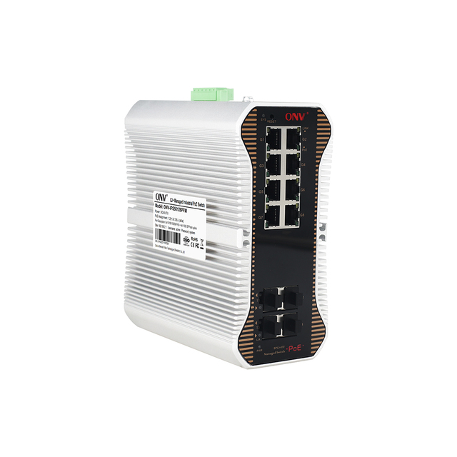 8 Port Fiber 10G Uplink Managed Industrial PoE Switch