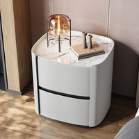 Meubles de chambre à coucher modernes avec 2 tiroirs et une table de chevet blanche