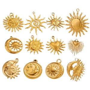 Colgantes de Sol Chapados en Oro de Acero Inoxidable, Estilo Vintage, Joyería Unisex, Regalo, Colgantes para Fabricación de Joyas DIY - Product Image 3