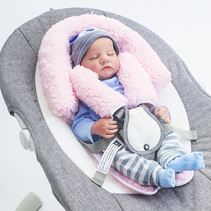 V260 Vente en gros Personnalisé Support de tête pour siège <span class=keywords><strong>auto</strong></span> en polaire peluche pour nouveau-né avec 2 coussinets de fixation pour siège <span class=keywords><strong>auto</strong></span> Insert de siège <span class=keywords><strong>auto</strong></span> pour bébé d'hiver - Product Image 4