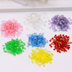 Strass pour ongles en résine AB, dos plat, pierres de cristal rondes éblouissantes pour décorations de manucure, 3 mm, multicolores, vente en gros - Product Image 1