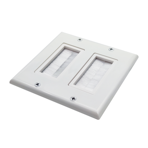 Plaque murale pour interrupteur, norme américaine, 2 modules, en plastique ABS, avec passage de câble basse tension et plaque d'entrée - Product Image 3