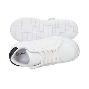 Calvin Klein Kids <b>Sneakers</b> White Black 3 Cm Heel Size 30 <b>Canvas</b> Trendy Shoes - Product Image 6