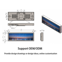 Layar Monitor LCD Ultra Lebar 37 Inci, Model Bar, untuk Arcade, Marquee, Iklan, Android, Pemasangan di Dinding, Toko Retail, SDK
