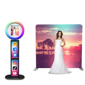 Easy set up custom color logo factory sale 360 mirror led light party birthday wedding ipad photo booth