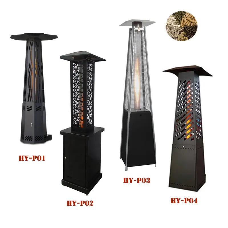 2021Europe hot saling outdoor garden party pyramid electric pellet patio heater with wheels