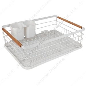 Dish <b>Rack</b> With Tray Quick Dry Countertop Kitchen Storage For <b>Plates</b> Bowls Utensils Square Design - Product Image 2