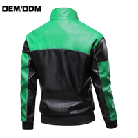 Service OEM personnalisé – Blouson moto en cuir fin à col montant, réversible, brodé, color block, style streetwear, pour l'automne