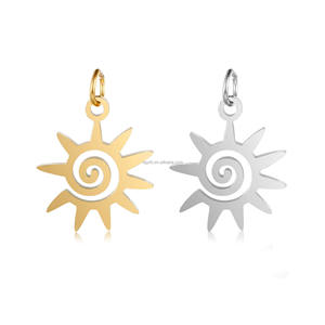 <span class=keywords><strong>Collar</strong></span> con Colgante de <span class=keywords><strong>Sol</strong></span> Antideslustre, Chapado en Oro de 18K, Acero Inoxidable, Amuleto de <span class=keywords><strong>Sol</strong></span> Celestial para Fabricación de Joyas al por Mayor - Product Image 5