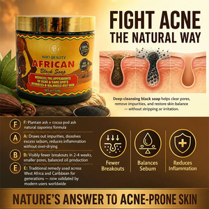 Autocollant personnalisé Savon <span class=keywords><strong>noir</strong></span> 500g au beurre de karité, Savon <span class=keywords><strong>noir</strong></span> africain exfoliant - Product Image 4