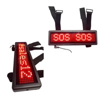 Ecran de voiture led rouge, 20x12V, 8x48 pixels, p4,75 mm, lanière en nylon, à monter sur le pare-soleil du véhicule