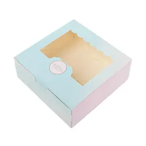 Biodegradable Rectangular Custom Donut Packaging Boxes Recyclable Box For 12 Donuts With Window