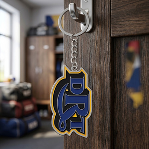 Portachiavi Personalizzati con il Tuo Logo, Placcati in Argento, a Forma di Scudo Irregolare, in Lega di Zinco Smaltata, per Club e Souvenir Aziendali - Product Image 2