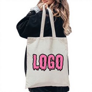 Sac fourre-tout en toile de coton personnalisé de haute qualité avec logo imprimé, grand sac de shopping uni et tendance pour femmes, vente en gros - Product Image 4