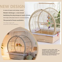 Cage à oiseaux Yuedi, style dôme, transparente, pour perroquets, barres horizontales, design anti-évasion, usage domestique, motif rayé tigre, motif pivoine