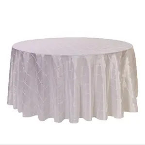 מפואר טפטה בד שולחן מתנה עמיד למים עסקי מותאם אישית מסיבת חתונה טכניקה סגנון Pintuck מפת שולחן מפת שולחן 120 אינץ