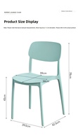Chaise de salle à manger moderne sans accoudoirs en plastique, structure stable anti-basculement, chaise colorée pour café, utilisation intérieure et extérieure