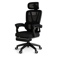 Chaise de bureau ergonomique en maille avec support lombaire, réglable en hauteur, pivotante, confortable pour le travail à domicile et les longues sessions assises