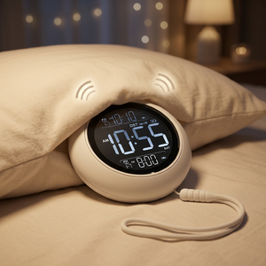 Reloj Despertador Digital LCD Recargable con Música <span class=keywords><strong>de</strong></span> Ruido Blanco y Función <span class=keywords><strong>de</strong></span> Snooze, con Vibración, <span class=keywords><strong>para</strong></span> Personas con Discapacidad Auditiva, <span class=keywords><strong>para</strong></span> Usar Bajo la Almohada - Product Image 6