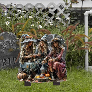 Tres niñas pequeñas al otro lado de la frontera están bebiendo agua y riéndose. Adornos colgantes acrílicos impermeables resistentes al desgaste - Product Image 4