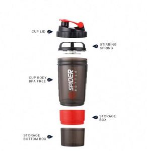 Contenedor de Proteínas Triple Contigo con Logotipo Personalizado para Almacenamiento de Píldoras y Polvos, Diseño de 3 Capas, Ecológico, Apto para Uso en Gimnasios - Product Image 6