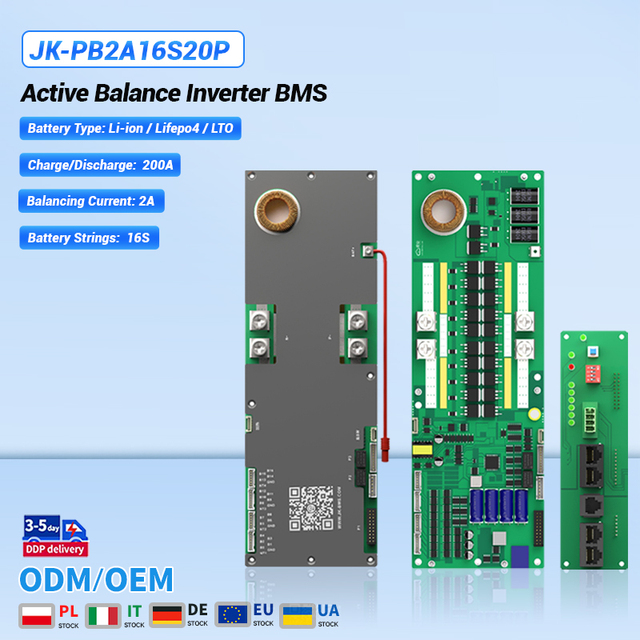 JK Smart BMS JK-PB2A16S20P 8-16S 48V High Voltage Protection Active Balance LCD Screen 200A  Lifepo4 Battery Management System