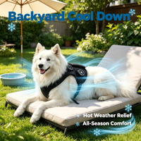 Gilet de refroidissement pour chien OEM d'usine, 3 températures réglables, imperméable, léger, pour chiens de grande et moyenne taille