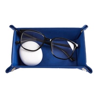 Plateau de rangement pliable de luxe personnalisé en similicuir PU de style européen pour montres, bijoux et lunettes