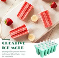 Outils de crème glacée d'été Offres Spéciales avec des bâtons en bois moules à Popsicle en Silicone moule à Popsicle de crème glacée en caoutchouc de Silicone personnalisé