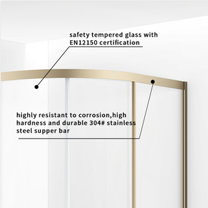 Salle <span class=keywords><strong>de</strong></span> bain coin anticorrosion métal encadré verre secteur forme double porte <span class=keywords><strong>de</strong></span> <span class=keywords><strong>douche</strong></span> coulissante avec <span class=keywords><strong>poignée</strong></span> en acier inoxydable - Product Image 2