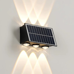 Lámpara Solar de Pared, Lámpara Decorativa para Patio Exterior, Luz Ambiental con Iluminación Superior e Inferior para Pared del Hogar, Aplique de Pared LED con Energía Solar - Product Image 1