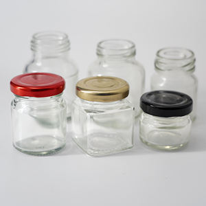 Şeffaf cam konteyner ile özel alüminyum kapak kuş yuvası şişe gıda sınıfı cam kavanoz - Product Image 2