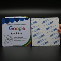 Carte NFC Sunlanrfid 13,56 MHz CR80 en plastique programmable avec code QR à scanner, PVC mat, compatible Google Review (modèles 213, 215, 216)