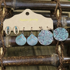 Vintage Alloy <b>Drop</b> Earrings Star Shell Design Antique <b>Bronze</b> Plated Women's Fashion Jewelry Party Wear - Product Image 4