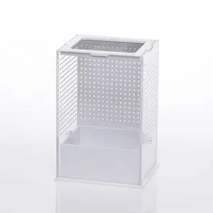 Scatola di allevamento per gabbia di piccoli rettili in acrilico per rettili per insetti e terrari per mantide ragni tarantola impilabile e facile da ventilare gabbia per animali domestici - Product Image 1