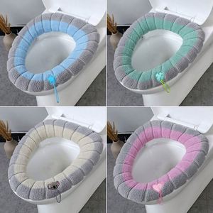 Universal <b>Toilet</b> <b>Seat</b> Cover Winter <b>Warm</b> Soft WC Mat O-shaped Bathroom Cushion With Handle Winter Keep <b>Warm</b> Bathroom Accessories - Product Image 2