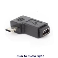 Adaptador de Carga para Teléfono Móvil, Micro USB Macho a Hembra, Mini 5 Pines, Conector Convertidor de 90 Grados