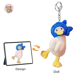 CE גבוה מותאם אישית מיני בפלאש חמוד ברווז מחזיקי מפתחות צעצועי קטיפה צעצועי קטיפה נמוך moq יצרן ספק תליון תיק בית ספר