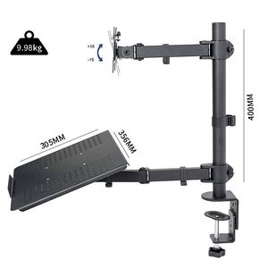 Adjustable Single Arm Monitor <b>Stand</b> Heavy Duty Ergonomic Bracket for 32 Inch <b>Screen</b> and 17 Inch Laptop Desk Mount Monitor Arm - Product Image 5