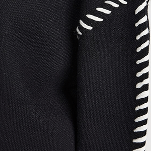 Pull en maille contrastée noir uni élégant pour femme, fait sur mesure, pull d'hiver - Product Image 4