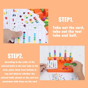 Juguete <span class=keywords><strong>Montessori</strong></span> de Coordinación Mano-Ojo, Tubo de Plástico con Cuentas y Bolas de Arcoíris para Clasificar, para Niños de 2 a 4 Años, Educación Temprana - Product Image 5